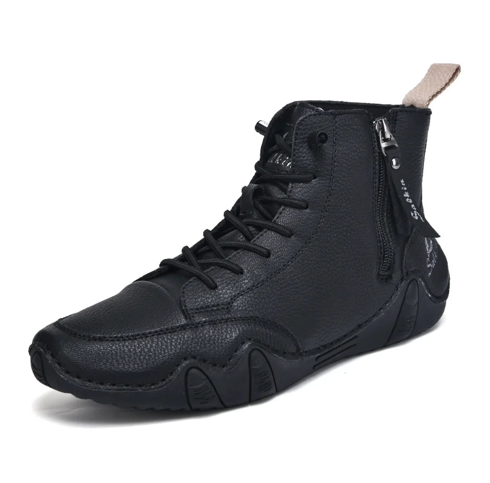 Chaussures Pieds-Nus Zippées Zero-Drop Cuir Vegan Déperlantes