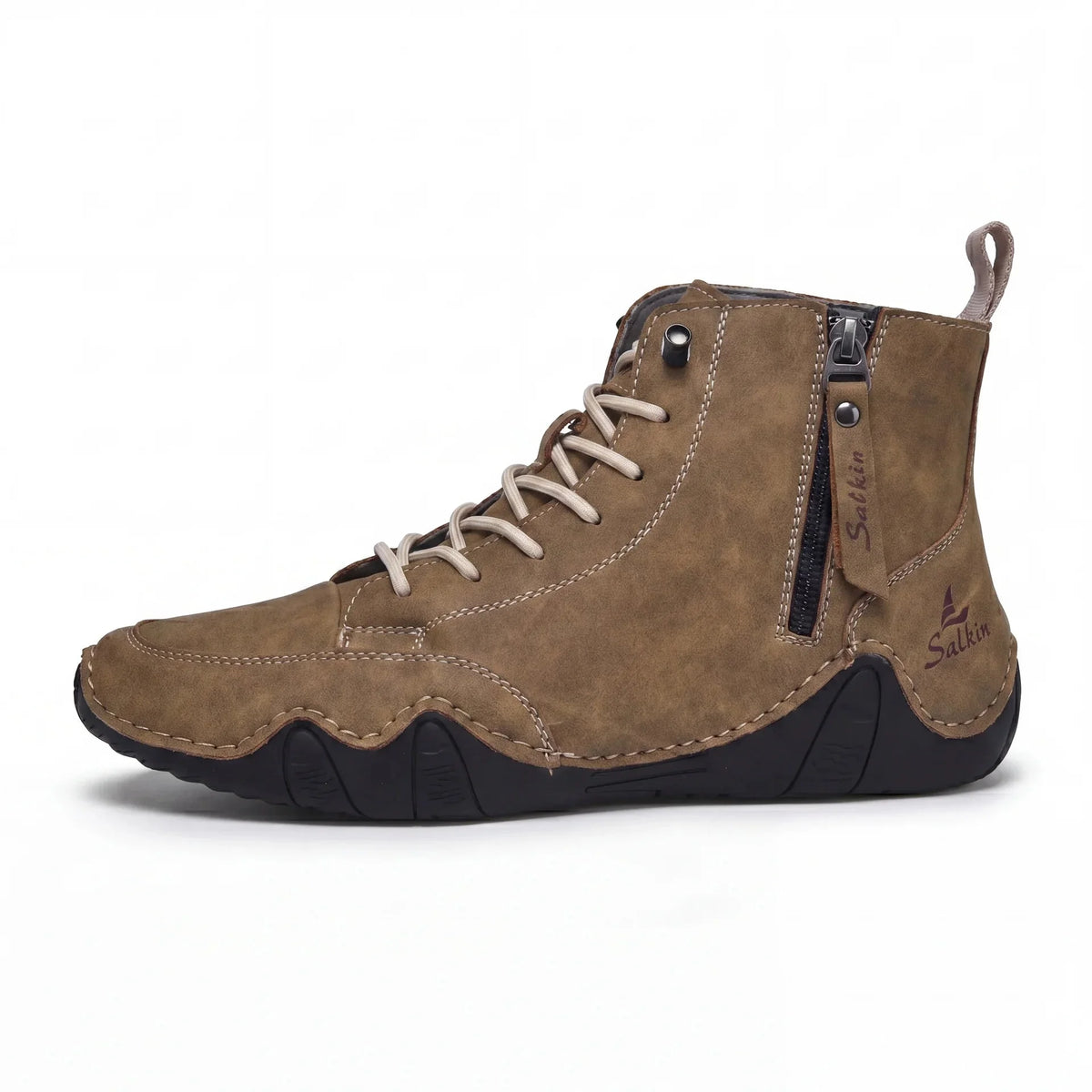 Chaussures Pieds-Nus Zippées Zero-Drop Cuir Vegan Déperlantes